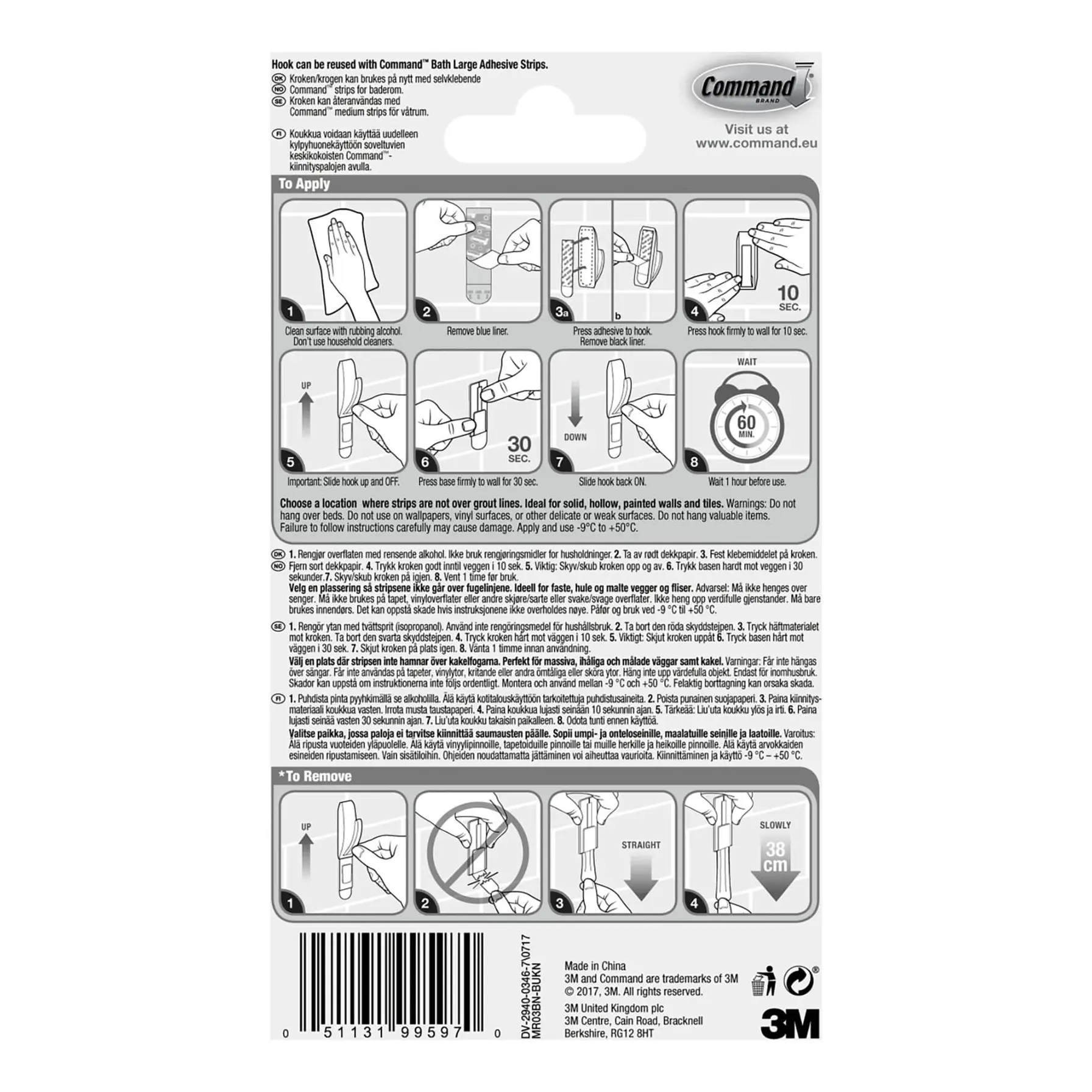 3M Command Modern Reflections Large Bathroom Hook
