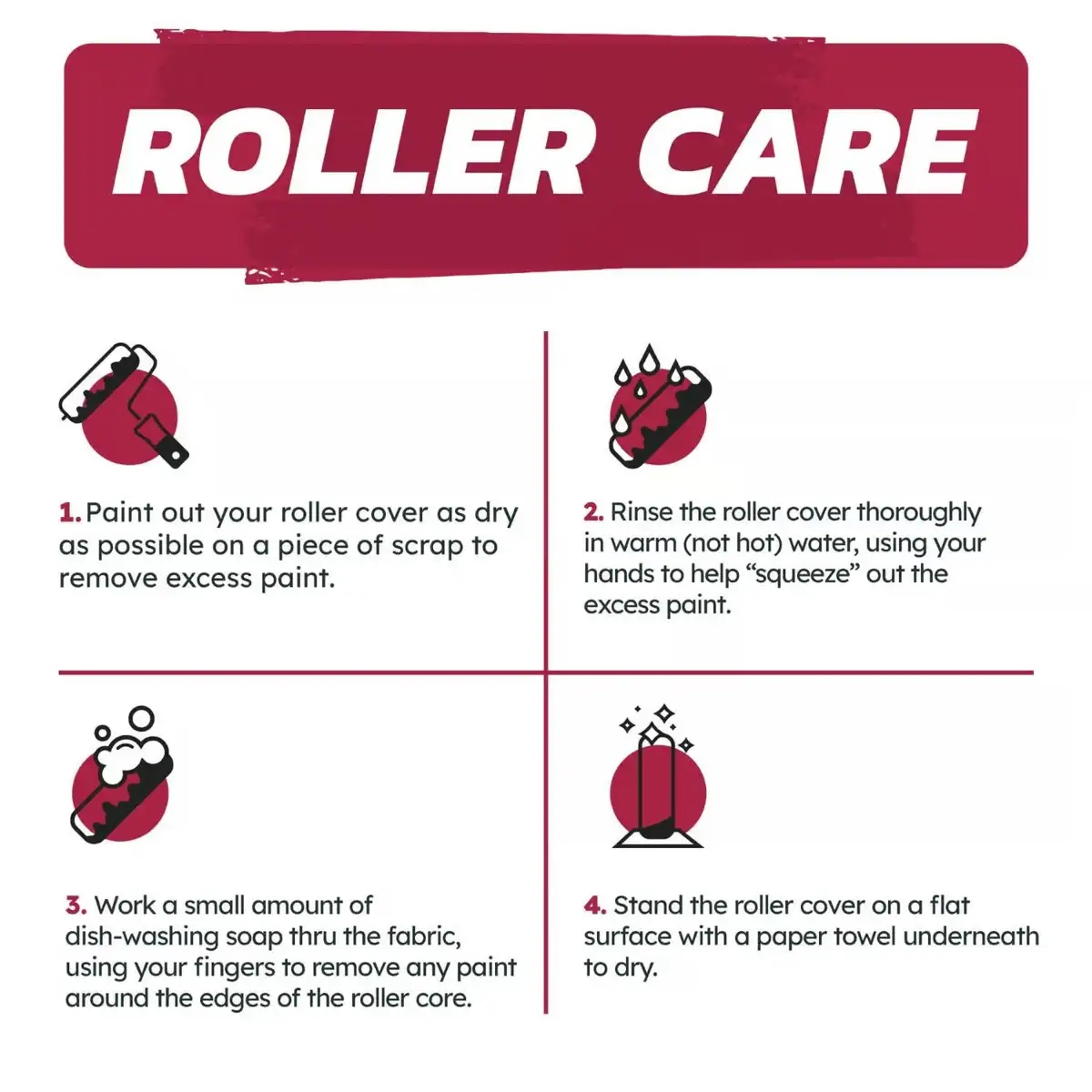 ACE Mini Foam Roller W/Frame (31 x 15 cm, Red & White)