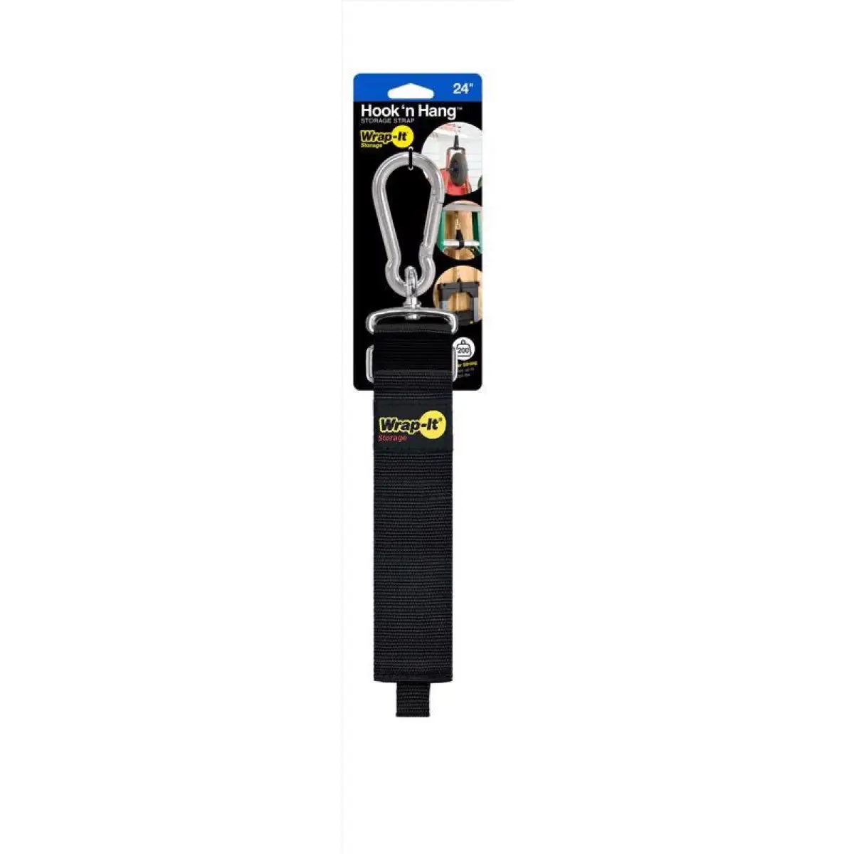 Wrap-It Hook n Hang Storage Stap (Black, 60,9 cm)