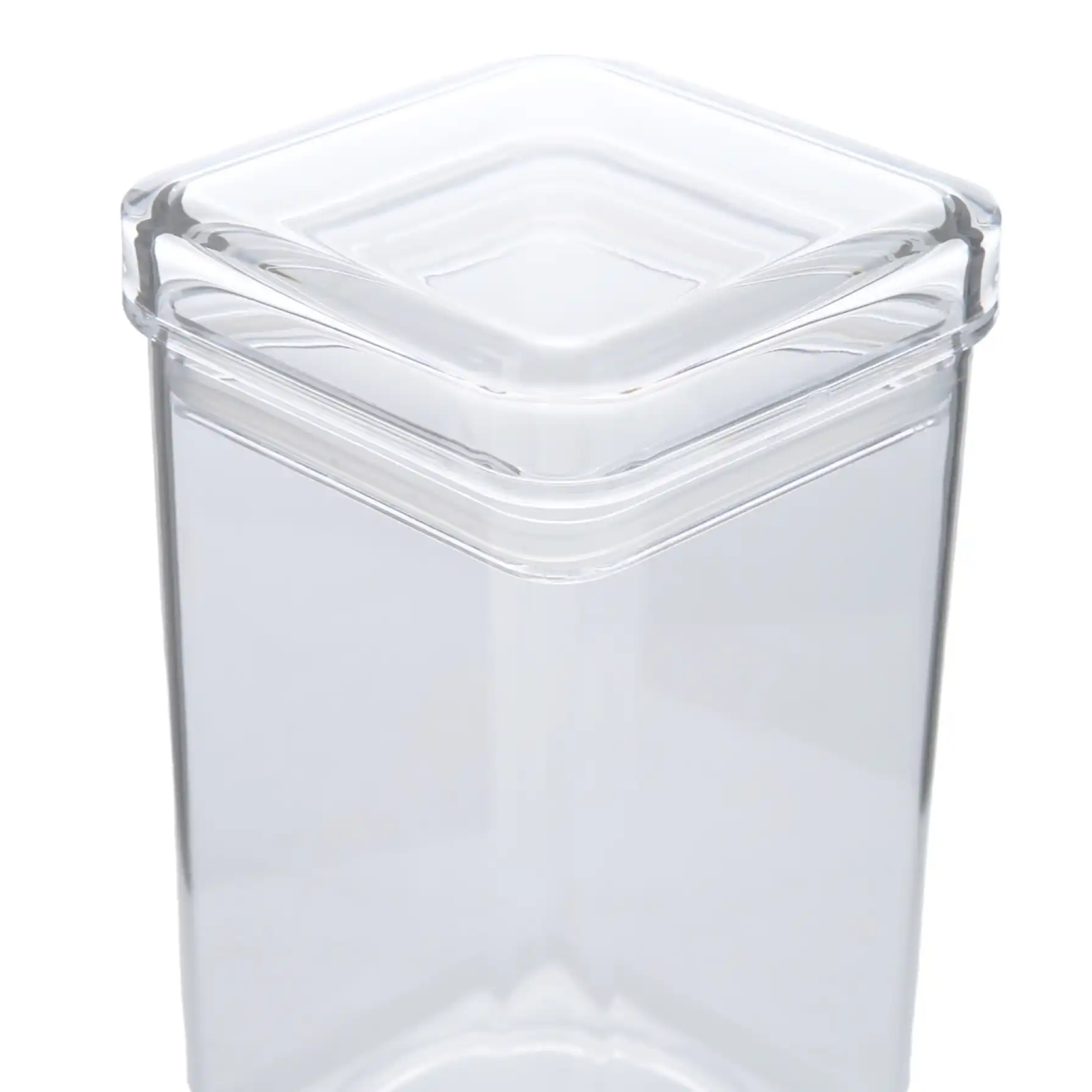Orchid Square Acrylic Canister (11 x 11 x 19 cm, Clear)