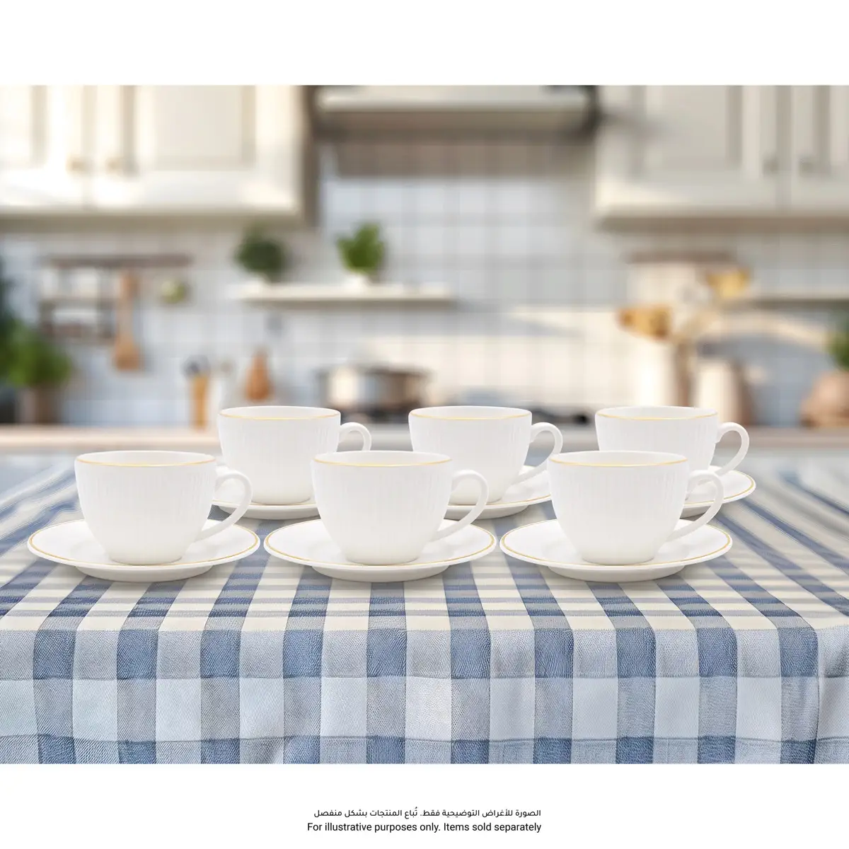 Orchid New Bone China Cup and Saucer Set Embossed Linen (12 Pc.)