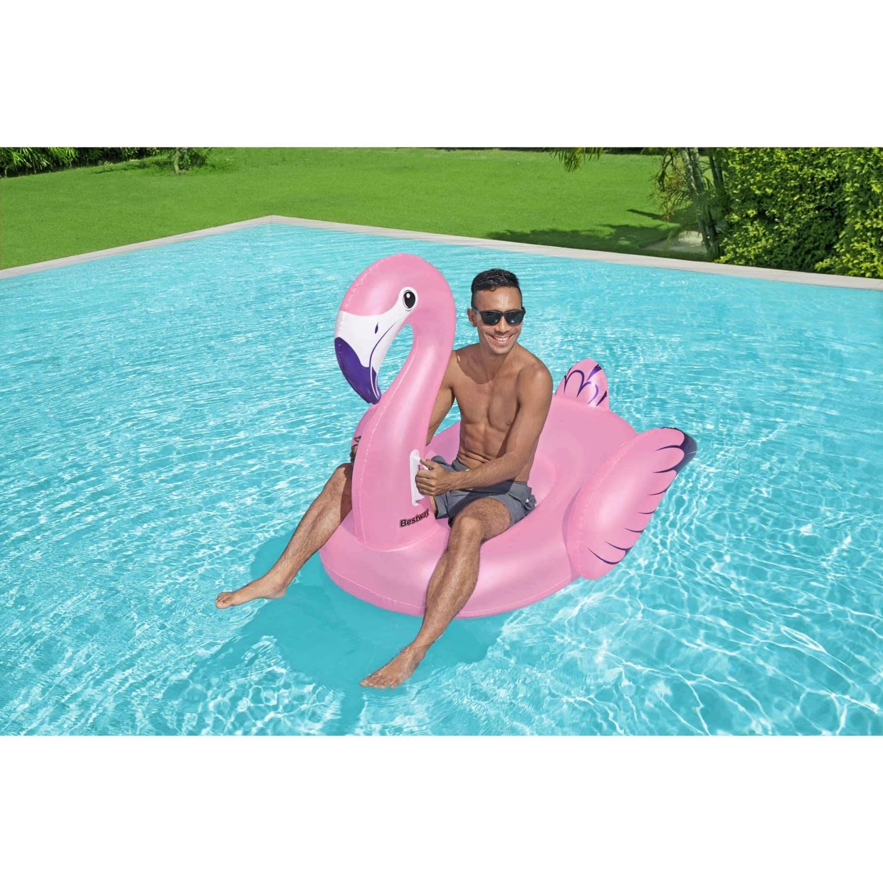 Bestway Vinyl Luxury Flamingo Inflatable Ride-On (1.53 x 1.43 m)