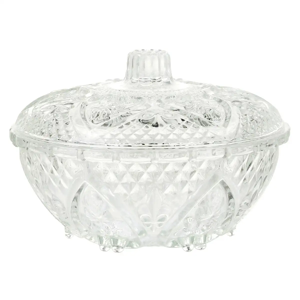 طقم أوعية وجبات خفيفة زجاج مع حامل ذهبي  (3 قطع)