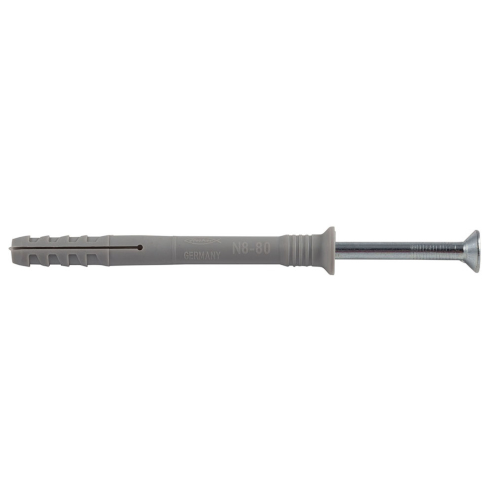 Fischer Hammerfix with Galvanized Countersunk Head (8 x 0.8 cm, Pack of 8)