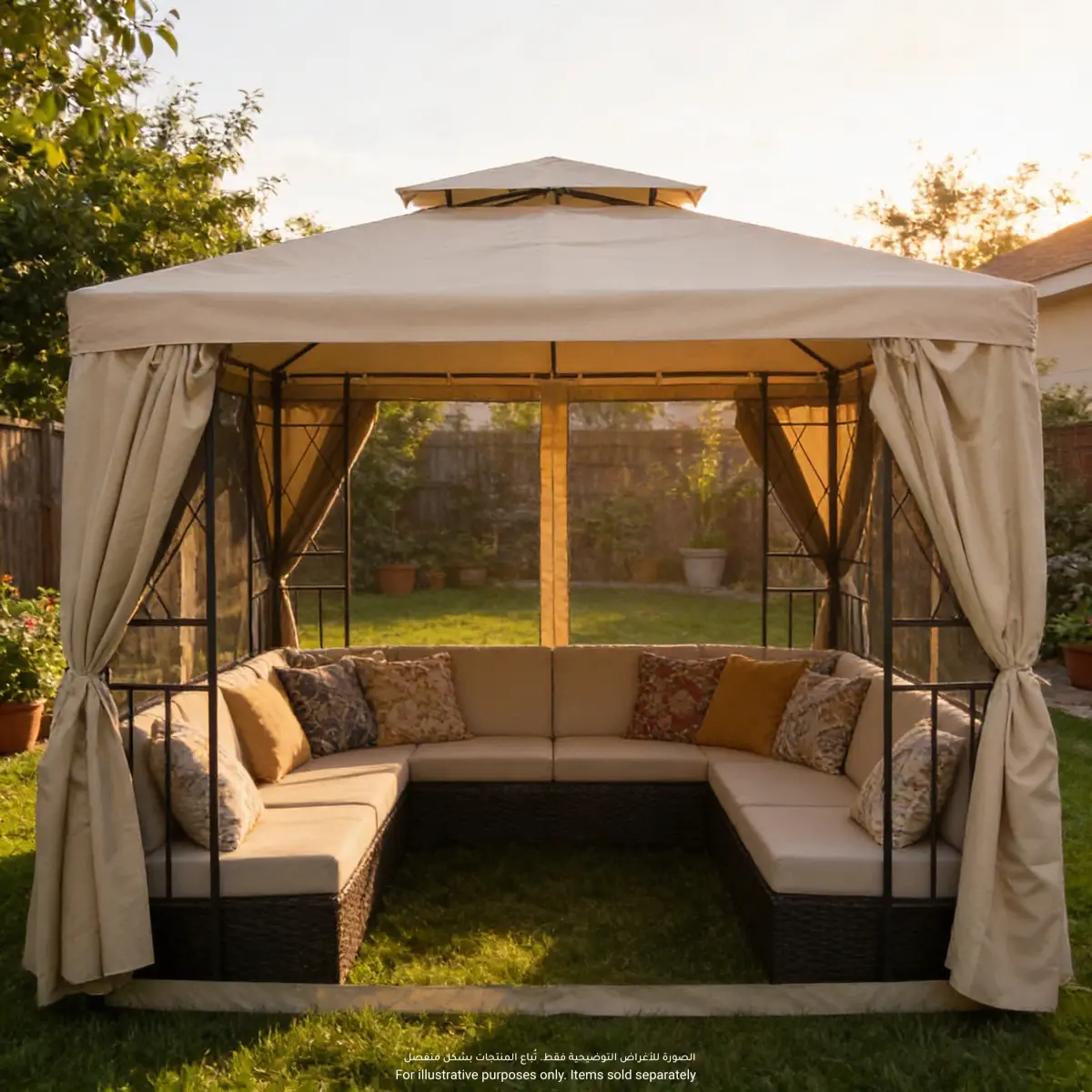 Steel Gazebo W/Mosquito Net Living Accents (300 x 400 x 265 cm)