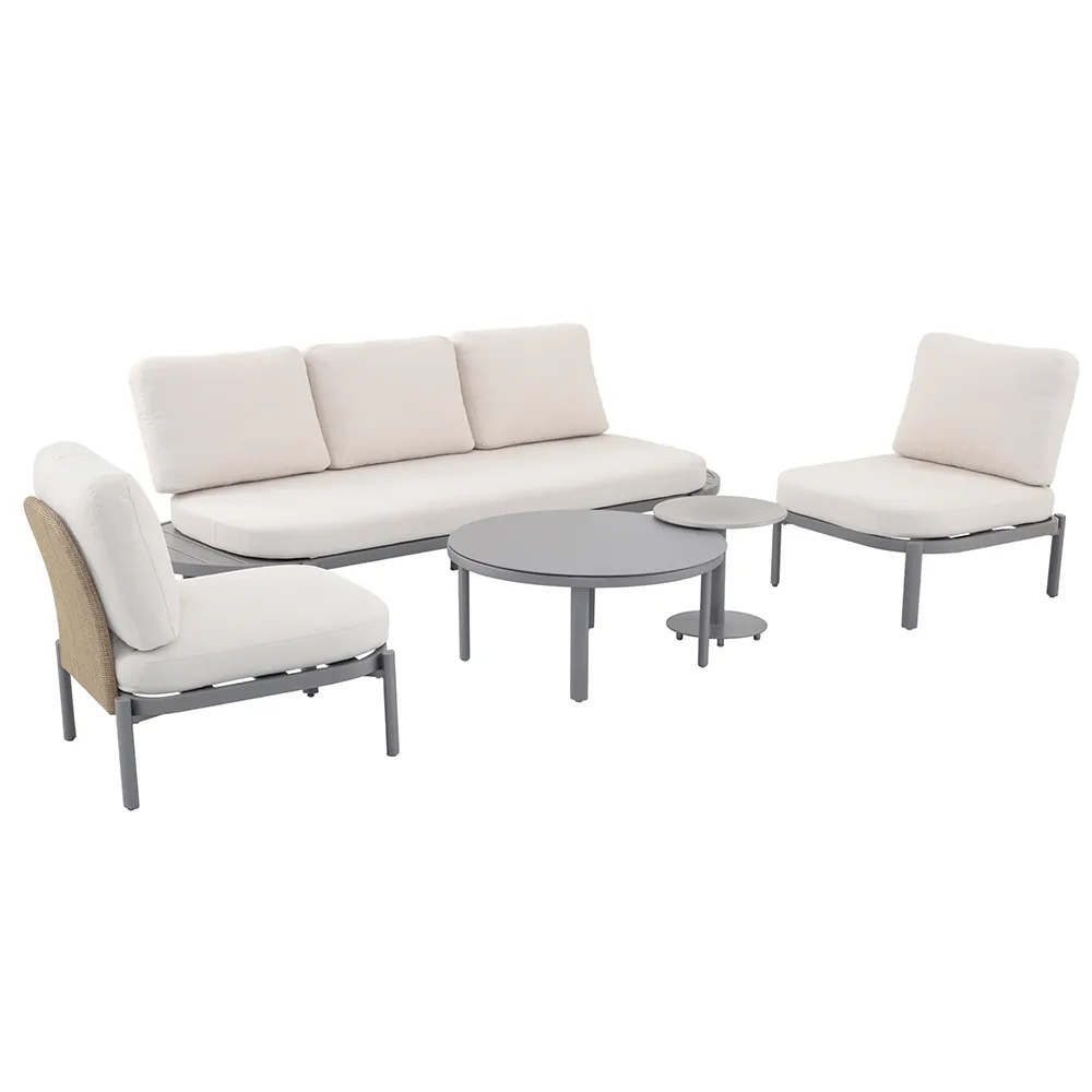 Organic 5-Seater Steel Sofa Set (92.5 x 227 x 71.5 cm)