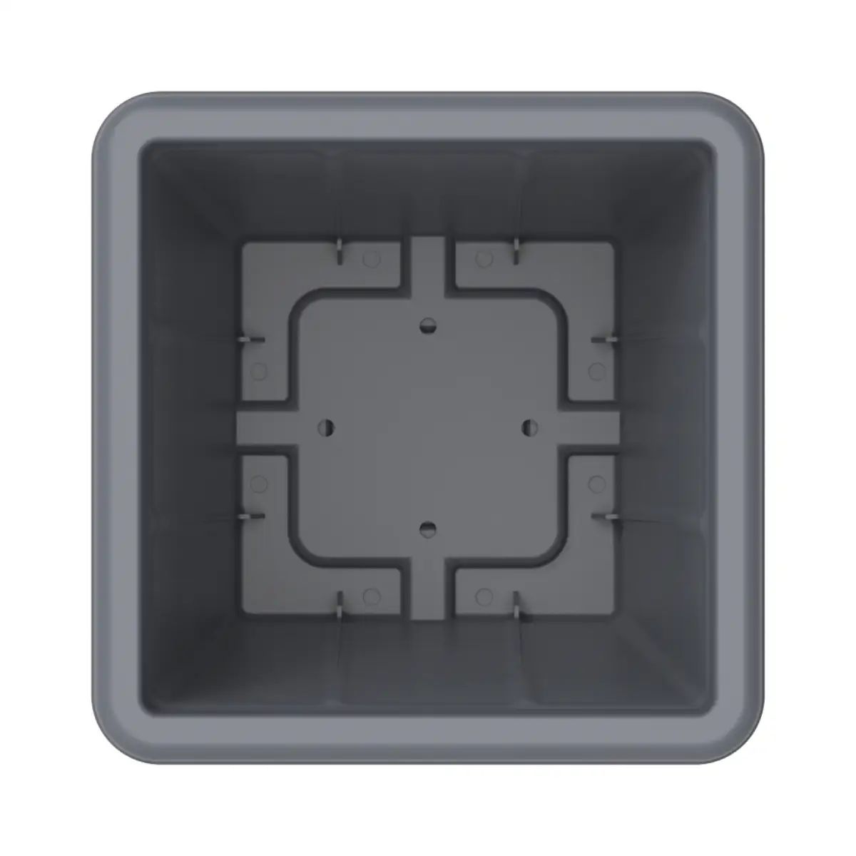 Cosmoplast Cedargrain Square Plant Pot W/Tray Grey (10 L)