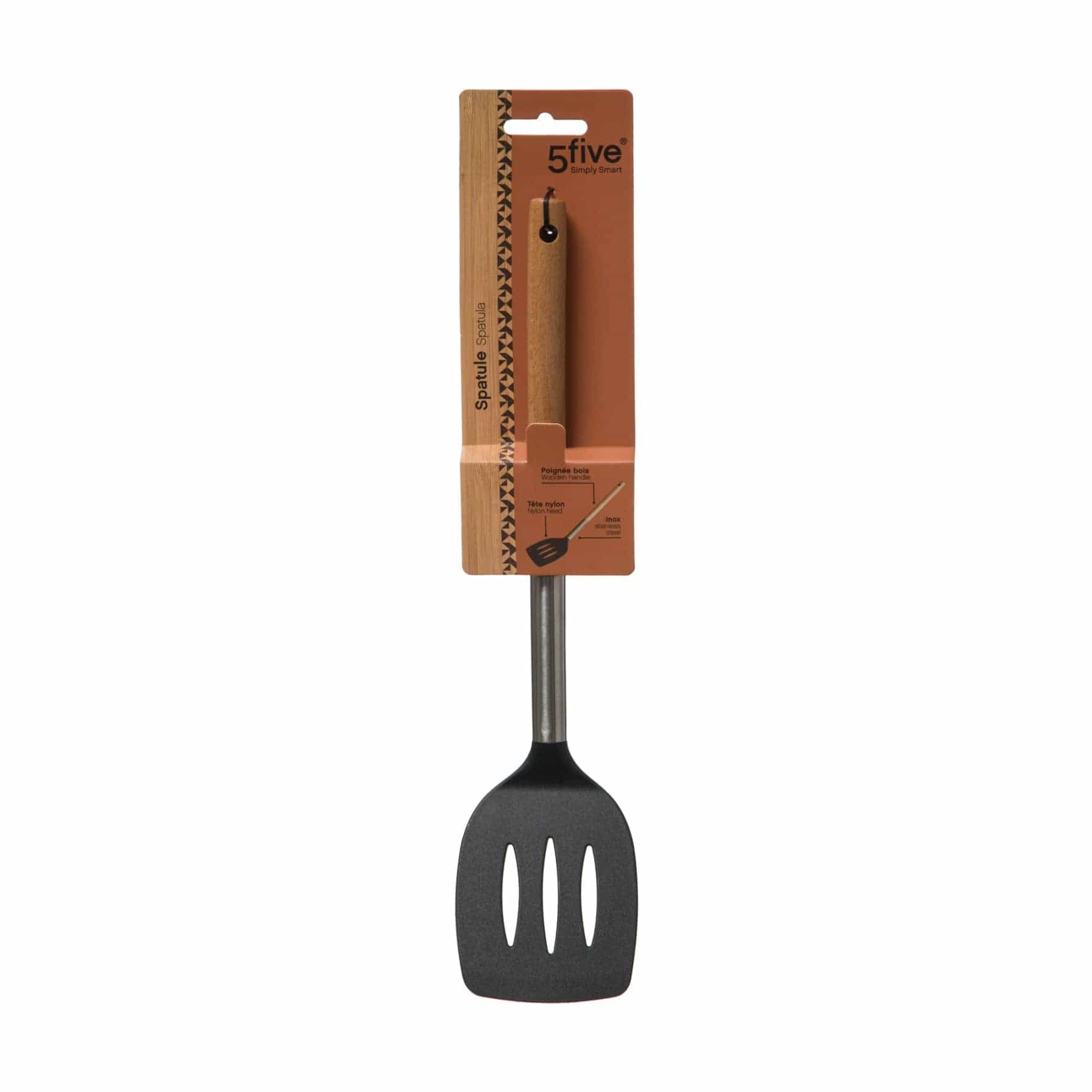 5Five Wood & Nylon Kitchen Spatula (8 x 6.3 x 35.5 cm)