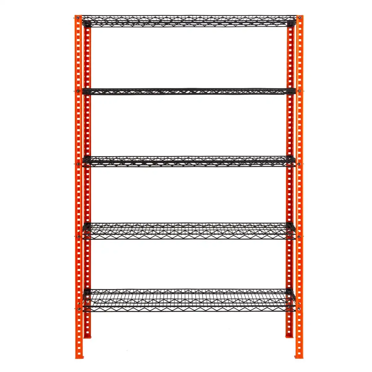 Ace 5-Tier Metal Shelf (Black & Orange, 150 x 60 x 180 cm)
