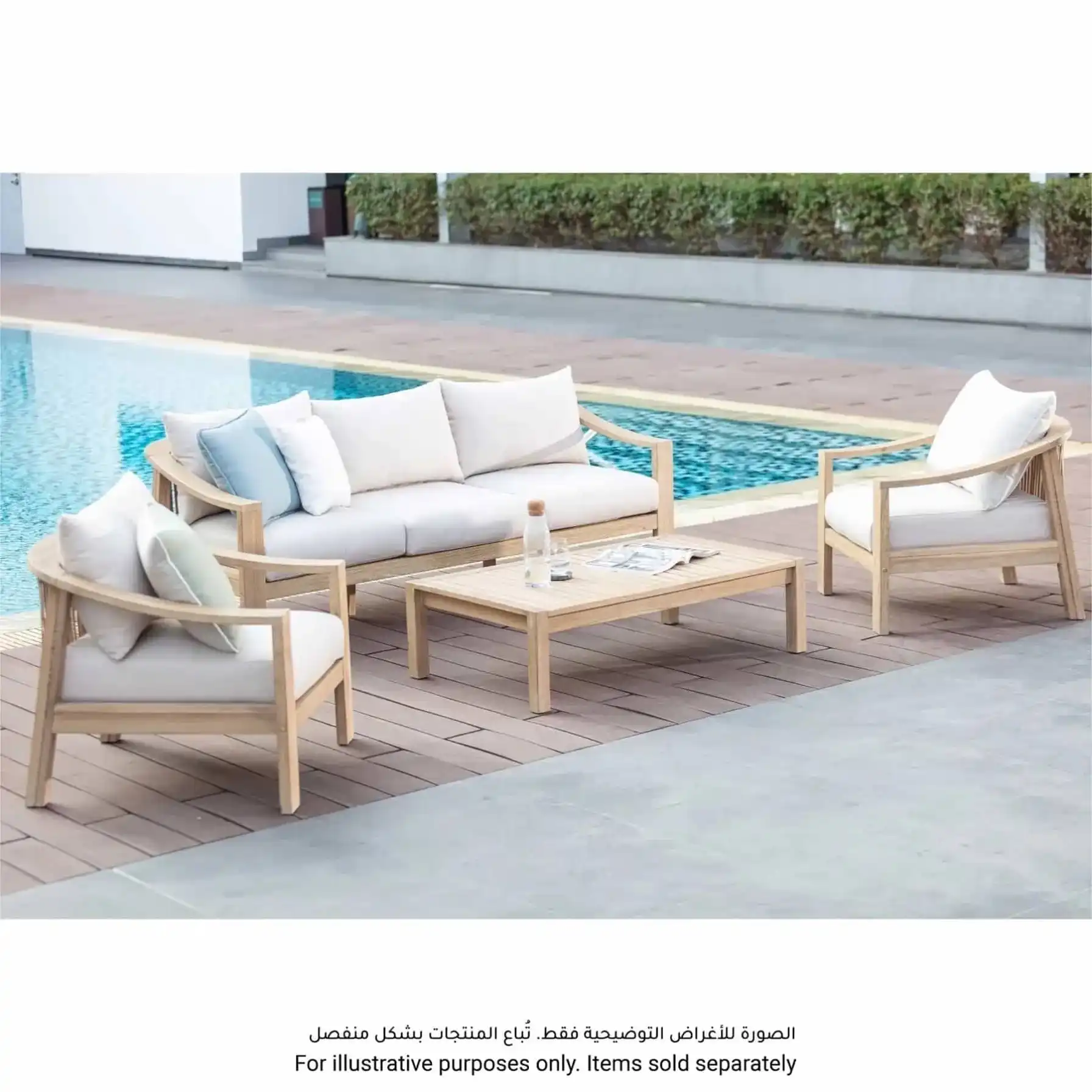 Sycamore 3-Seater Acacia & Rope Outdoor Sofa (204 x 78 x 83 cm)