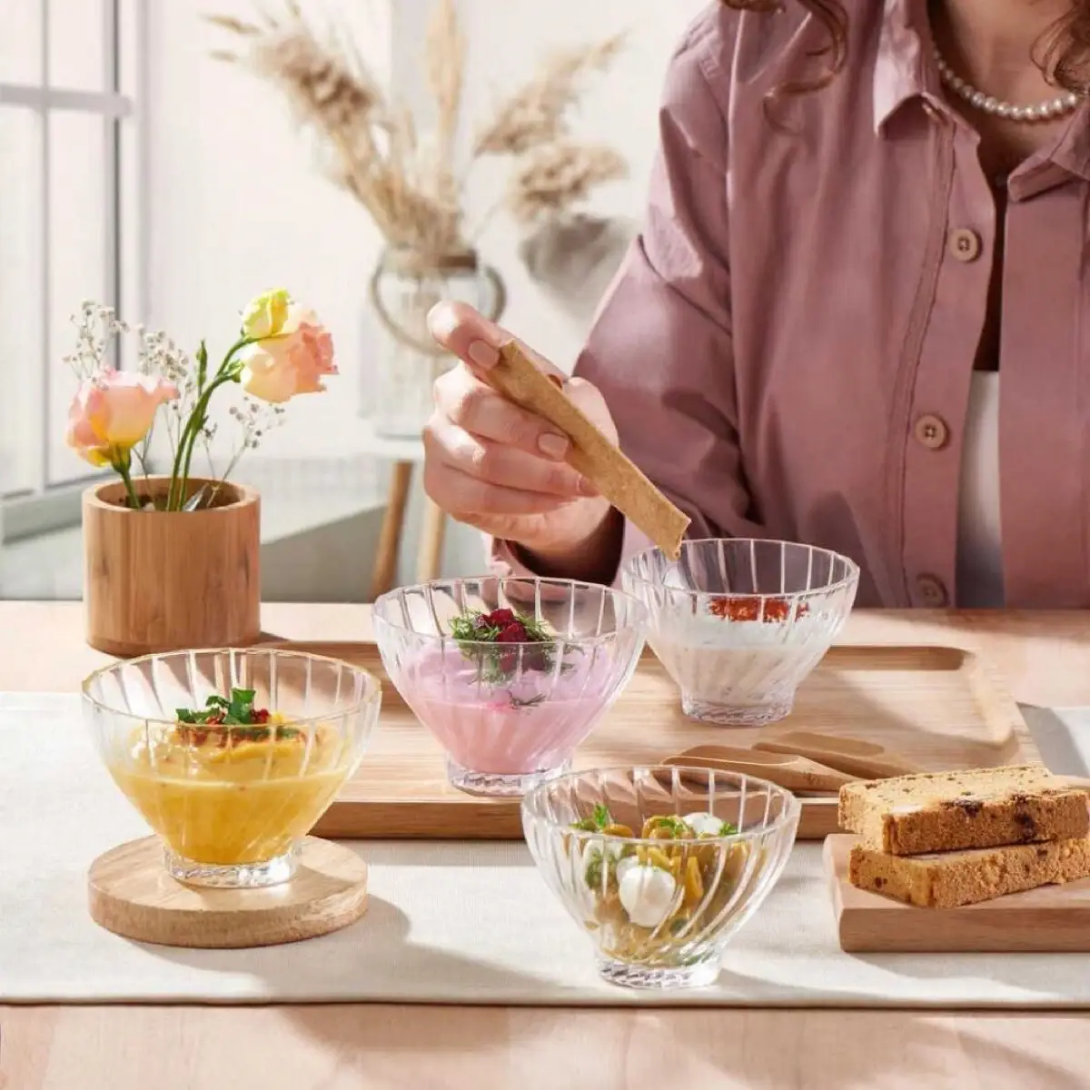 Pasabahce Bouquet Glass Bowl Set (290 ml, 6 Pc.)