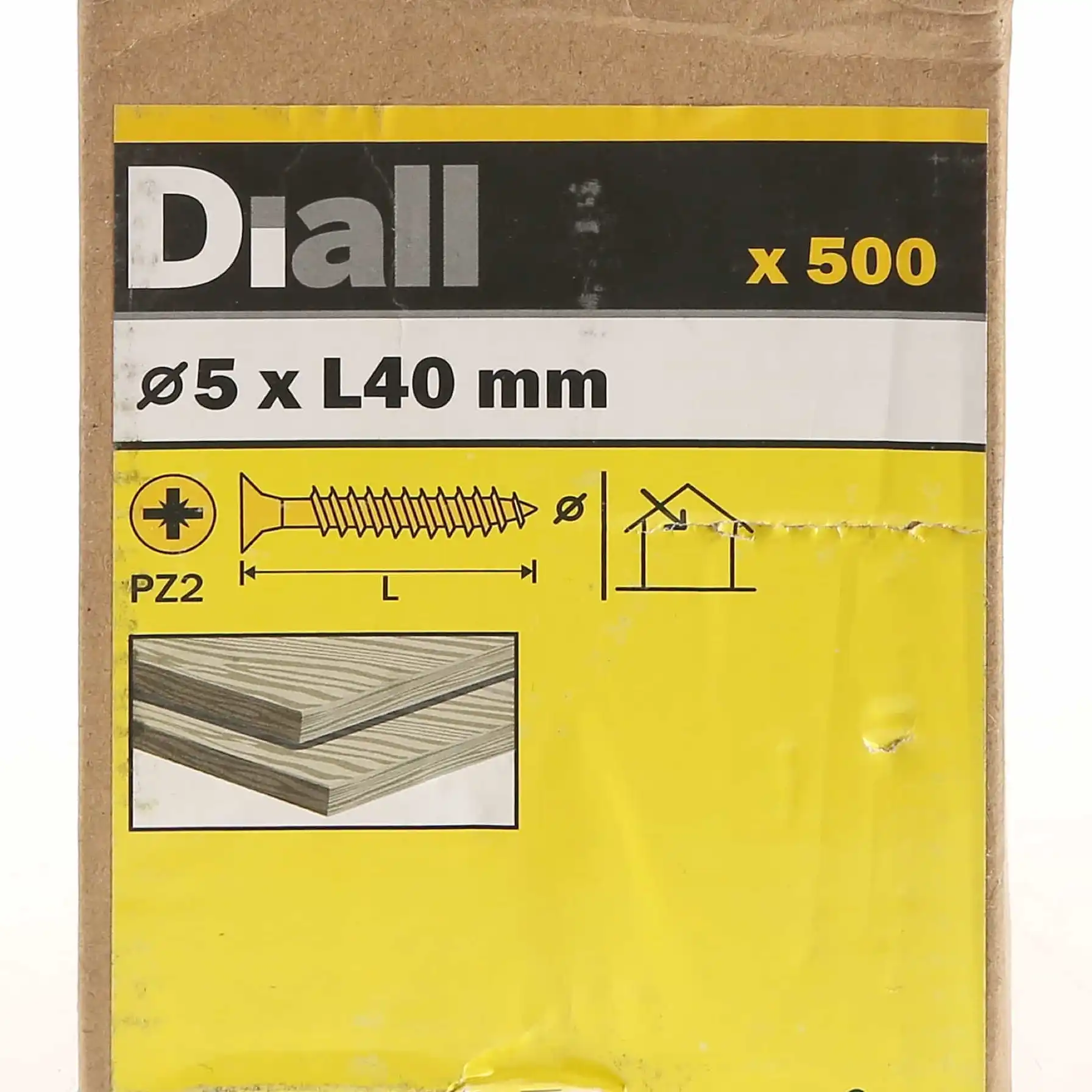Diall Carbon Steel Wood Screw Pack (5 x 40 mm, 500 Pc.)