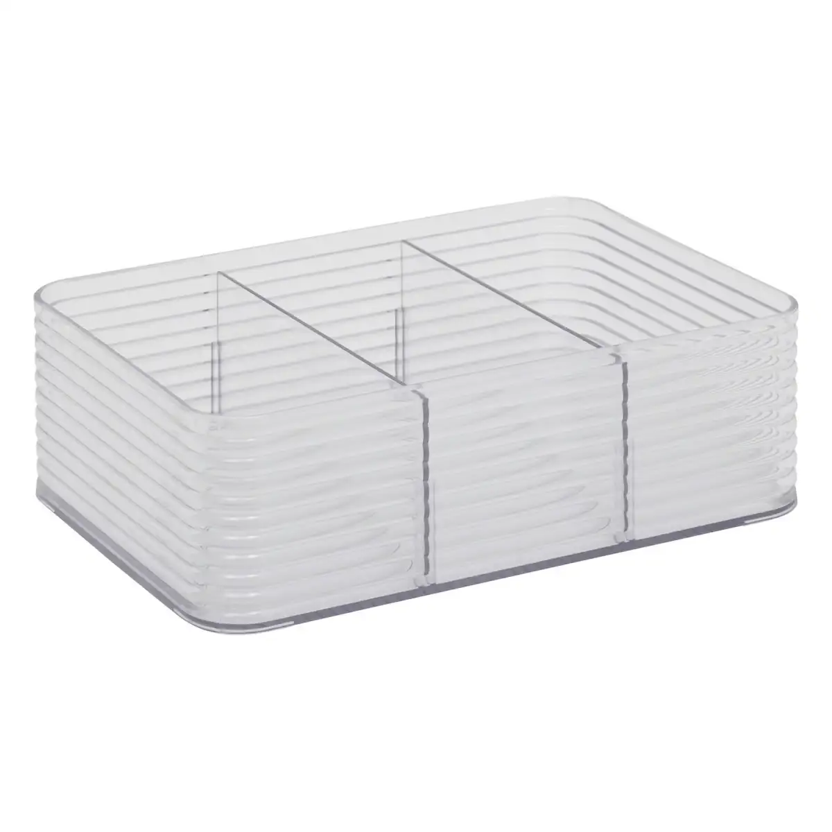 5Five Plastor Storage Box with 3 Compartments Medium (Grey)