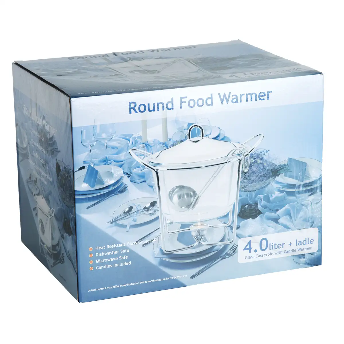 Round Soup Warmer (4 L, Silver)