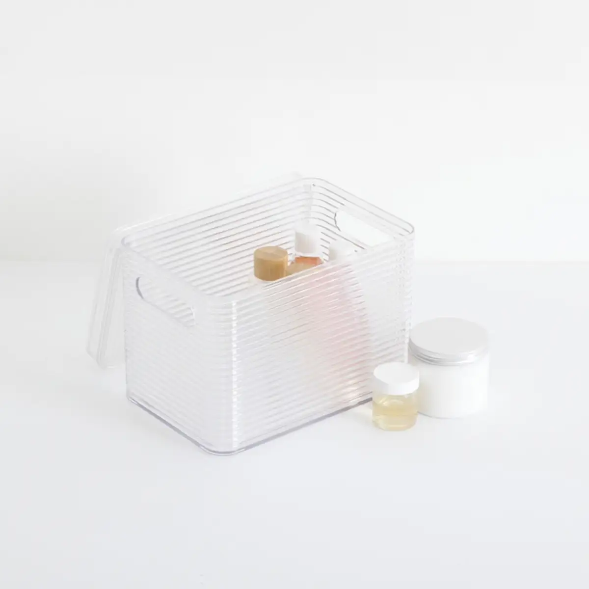 5Five Plastor Storage Box with 3 Compartments Large (Grey)