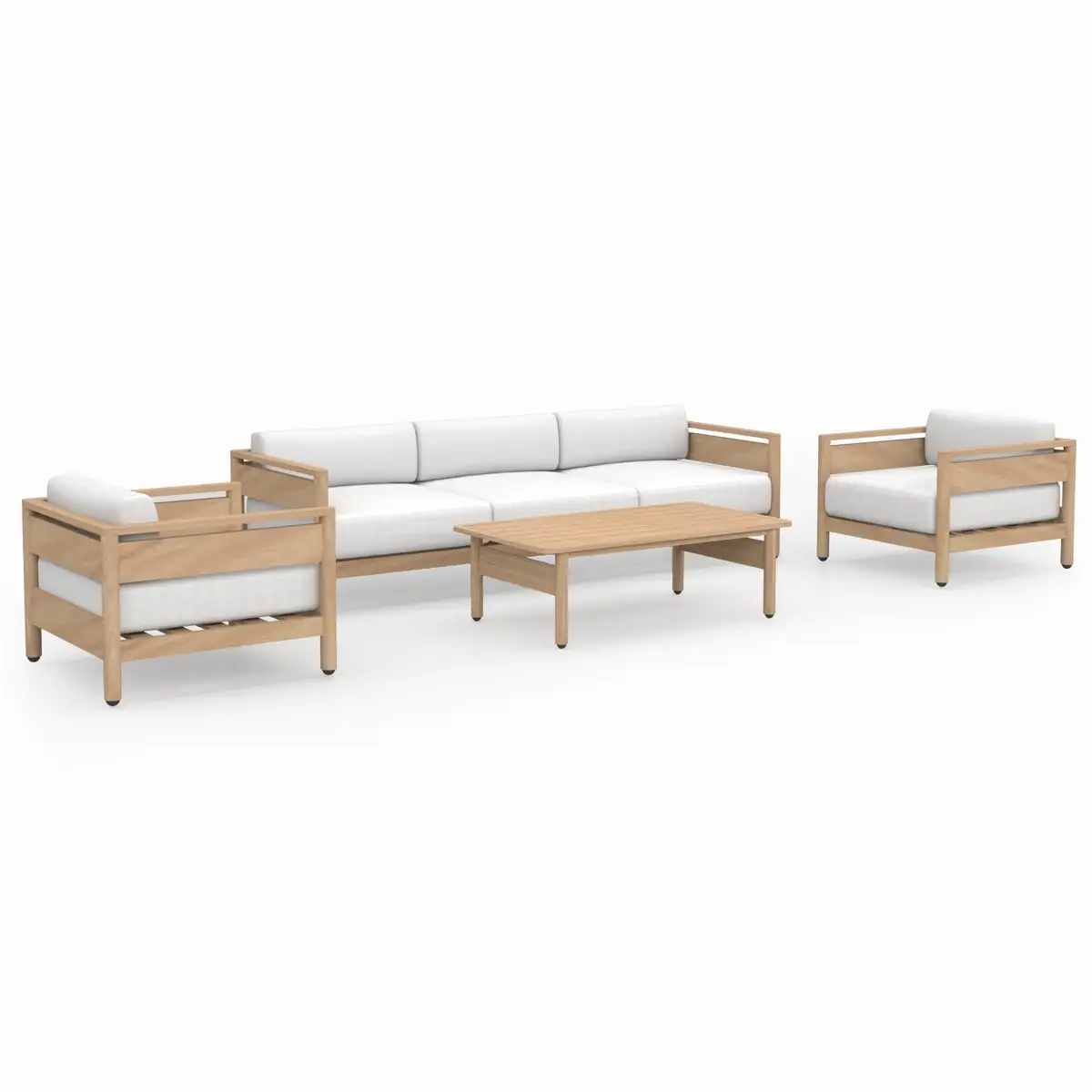Colmar 5 Seater Aluminum Outdoor Sofa Set (Natural Wood Effect)