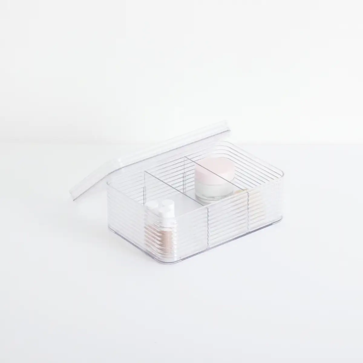 5Five Plastor Storage Box with 3 Compartments Medium (Grey)