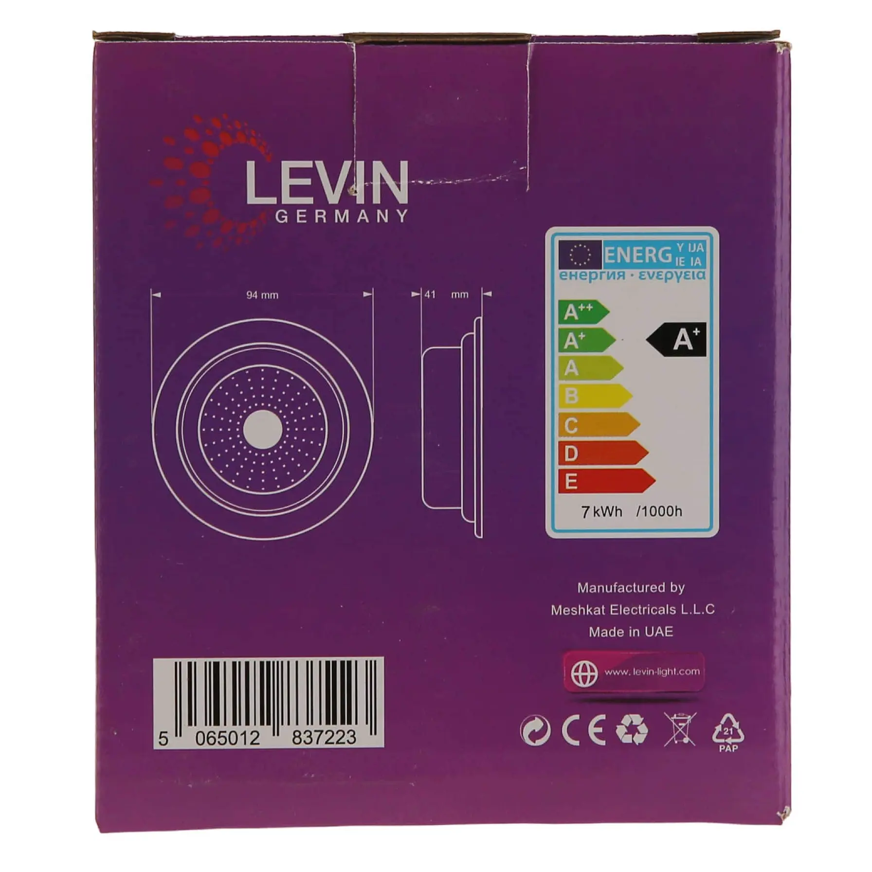 Levin LED Panel Light (70 mm, 7 W, Daylight)