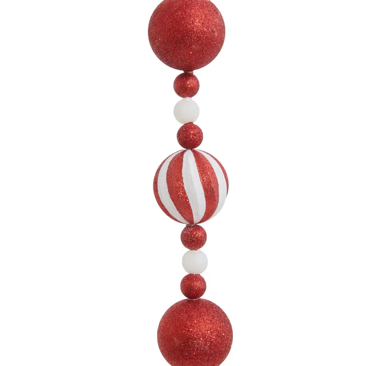 Christmas Garland Decor Balls (Red/White, L 185 cm)