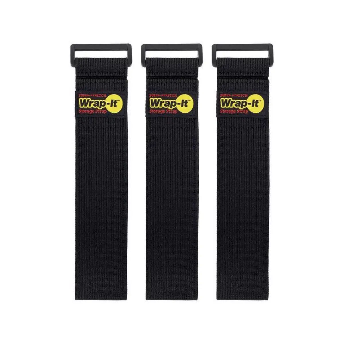 Wrap-It Super Stretch Storage Straps Pack (Black,  45.7 cm, 3 Pc.)