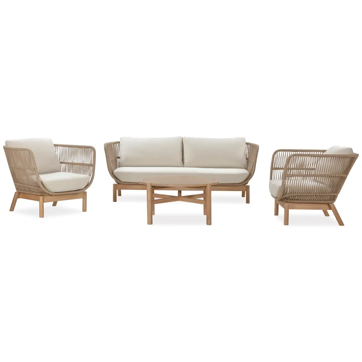 Agesta 4-Seater Acacia Wood Outdoor Sofa Set (185 x 81 x 70 cm)