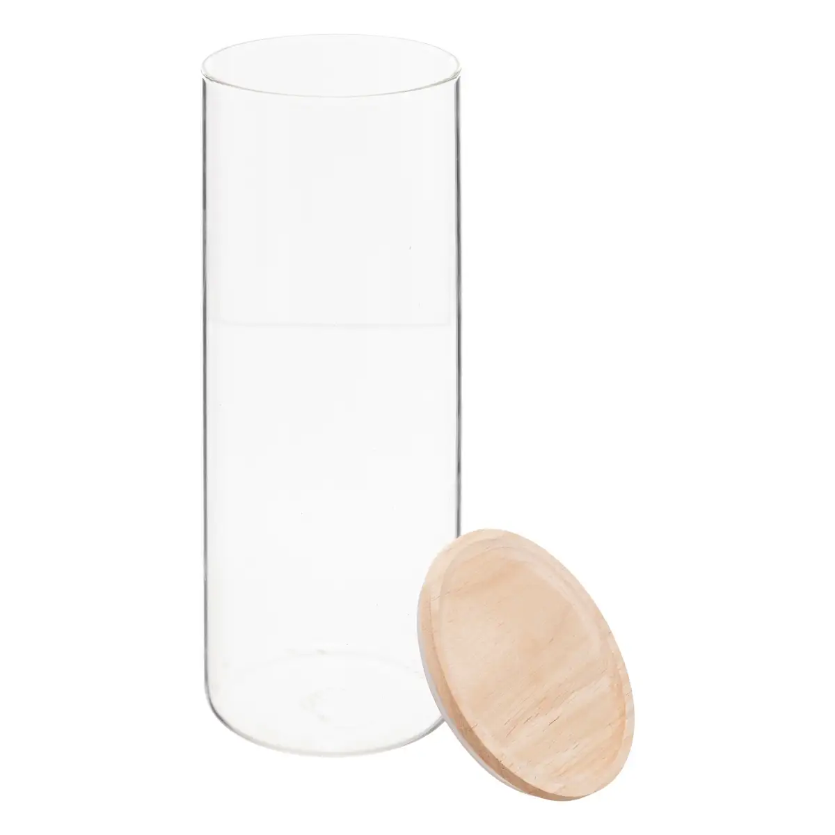 5Five Airtight Glass Jar with Wooden Lid Set (3 Pcs)