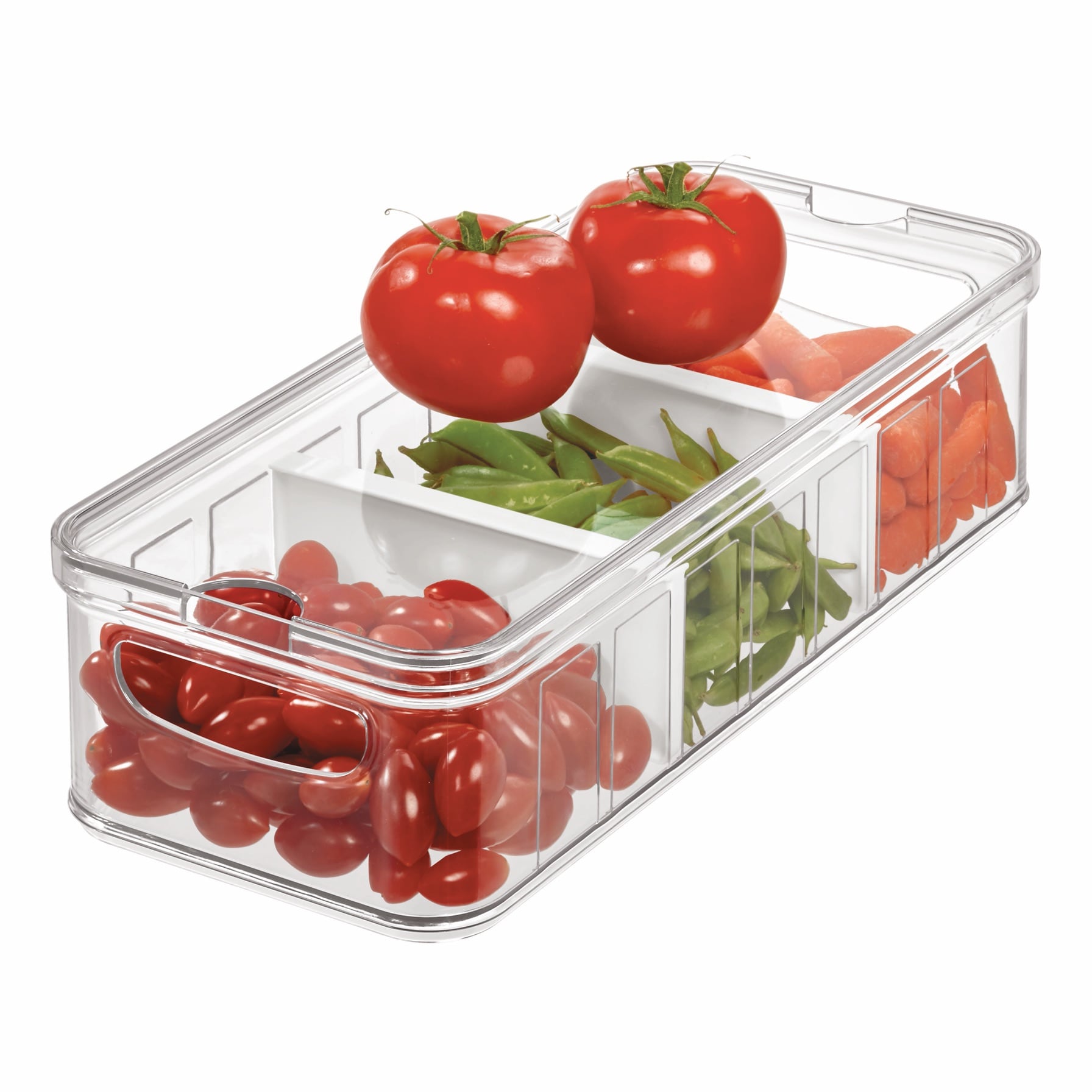 InterDesign Crisp Divided Refrigerator Bin (Large, 37.64 x 16.05 x 9.55 cm)