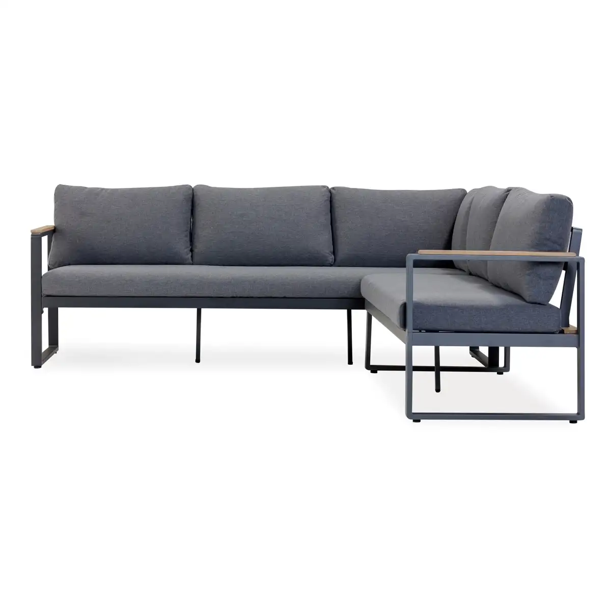 Lucia Metal Corner 5-Seater Outdoor Sofa & Dining Set W/Cushions