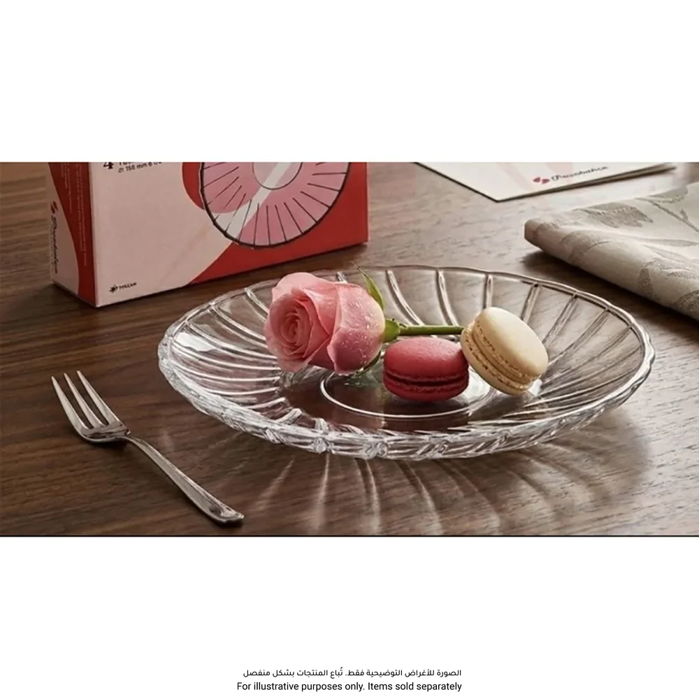 Pasabahce Bouquet Glass Dessert Plates Set (4 Pc.)