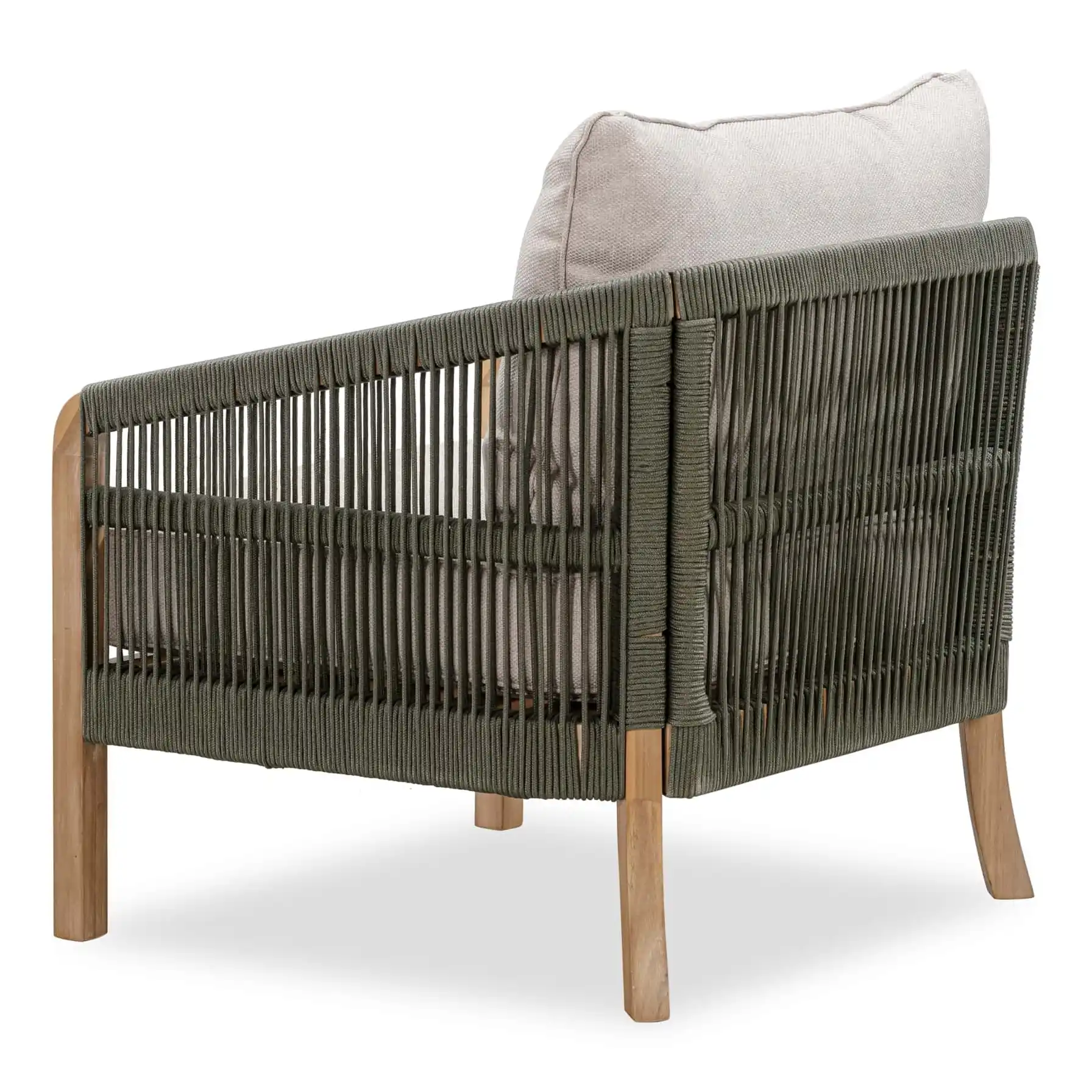 Santiago Single-Seater Acacia Wood Outdoor Sofa W/Cushions (76 x 73 x 69.5 cm)