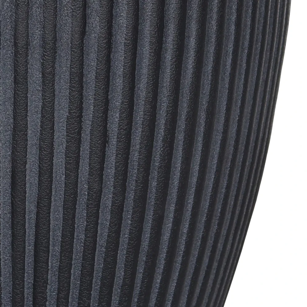 Verve Vertical Ribs Oval Plastic Pot (28 cm, Black)