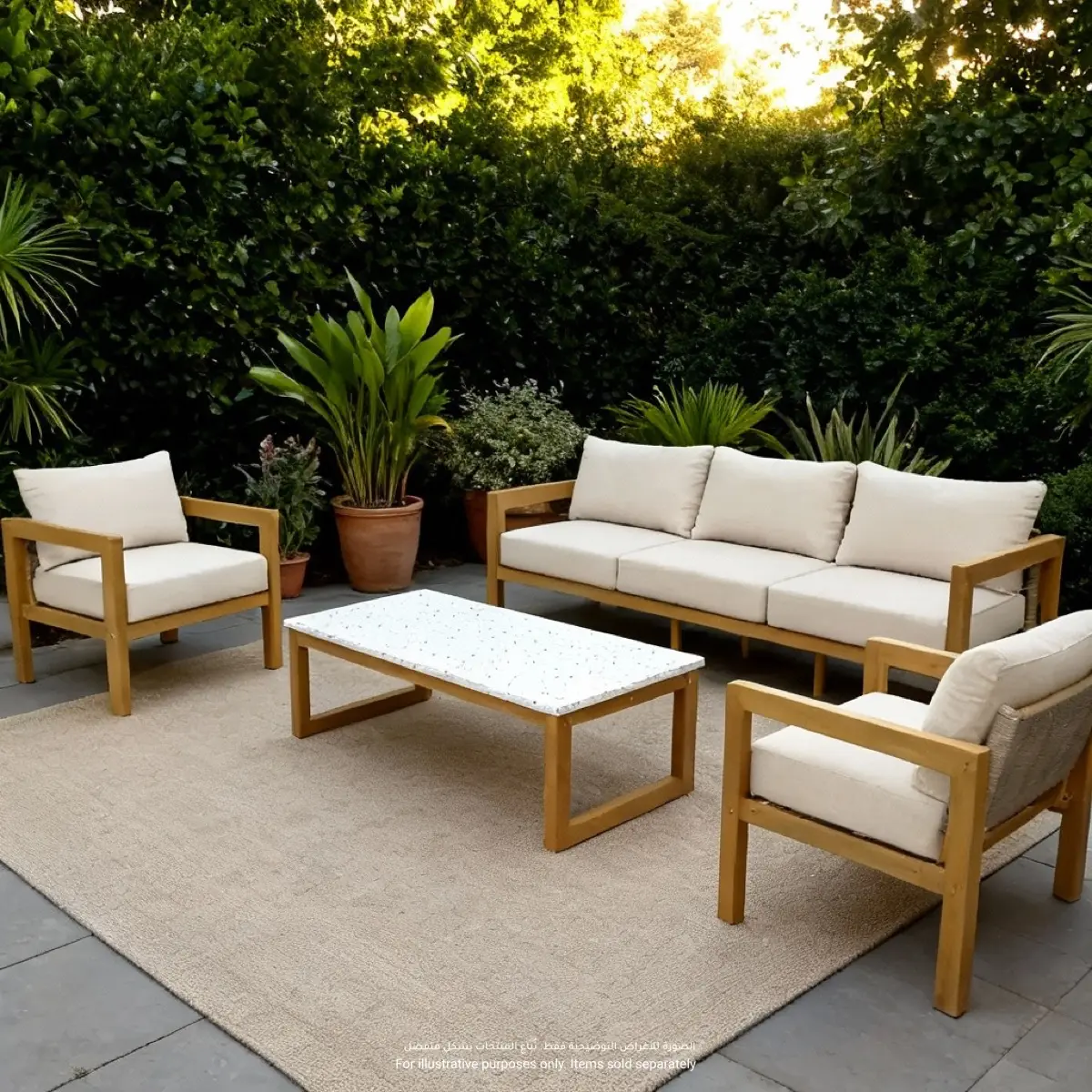 Dolce Single-Seater Acacia Wood Outdoor Sofa (63 x 73 x 71 cm)