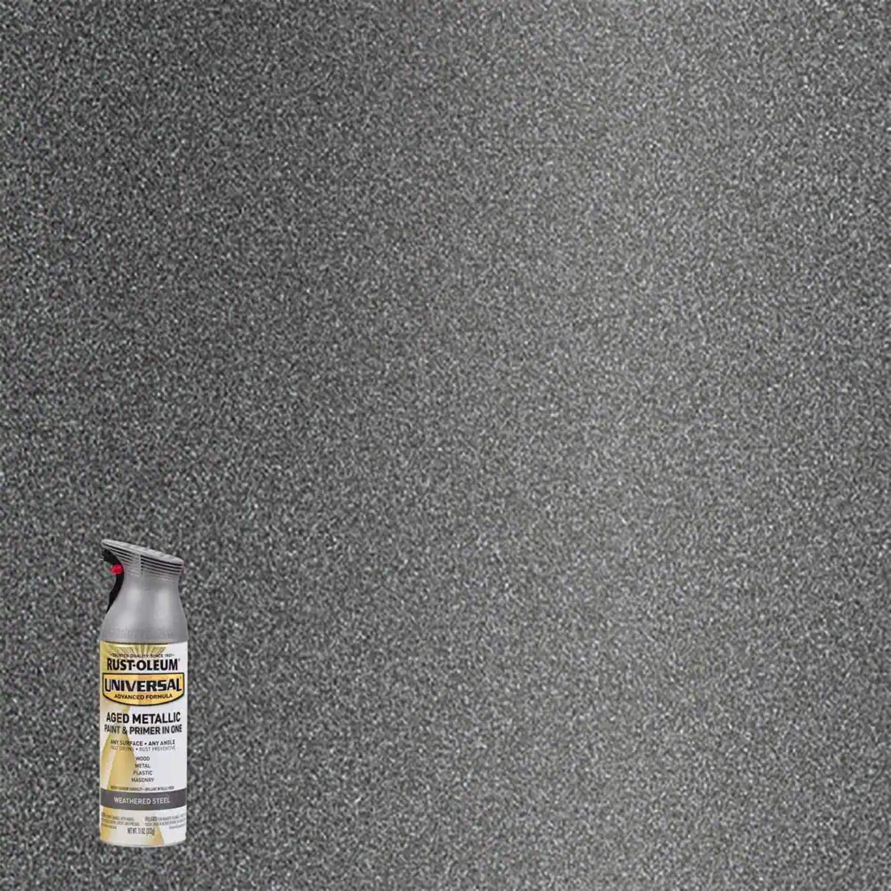 Rust-Oleum Universal Advanced Formula Aged Metallic Paint & Primer in One (Weathered Steel, 312 g)